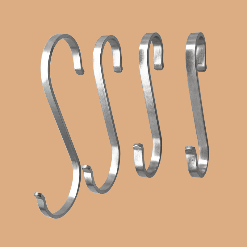 Wholesale S square flat hook 304 stainless steel S hook round tube hook partition board hook S hook S hook S type with bayonet