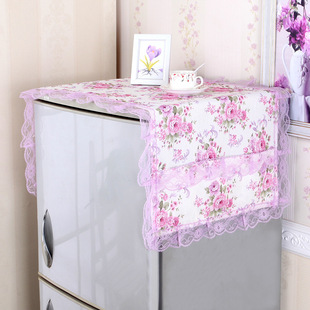 Manufacturer's new refrigerator towel dust cover pastoral fabric lace refrigerator towel cover cover towel wholesale one-piece delivery