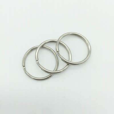 Factory Supply Good Quality Metal Electroplated Nickel Color Key Ring Key Ring 25mm Aperture Double Layer Key Ring