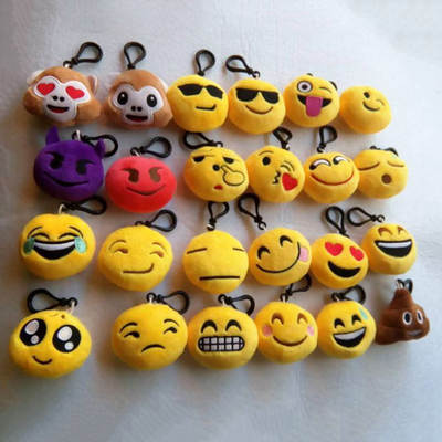 Creative plush cute cartoon emoji expression mobile phone pendant keychain expression jewelry manufacturers spot doll