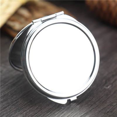 Supply metal round makeup mirror factory direct small size simple double-sided small mirror embryo wholesale pattern