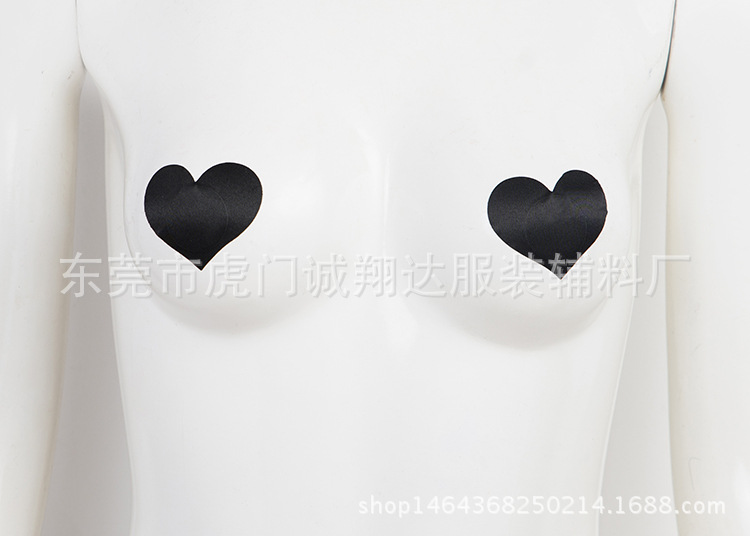 Heart-shaped satin nipple stickers sexy anti-bump lightweight breathable nipple stickers disposable nipple stickers manufacturers multi-color batch