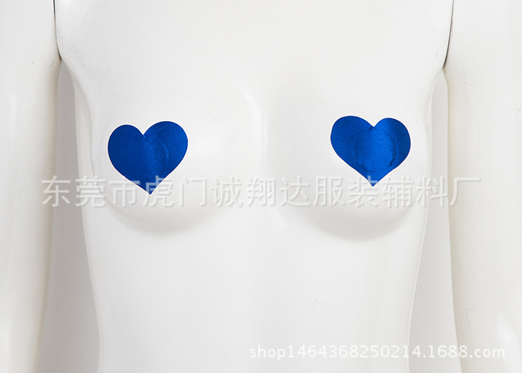 Heart-shaped satin nipple stickers sexy anti-bump lightweight breathable nipple stickers disposable nipple stickers manufacturers multi-color batch