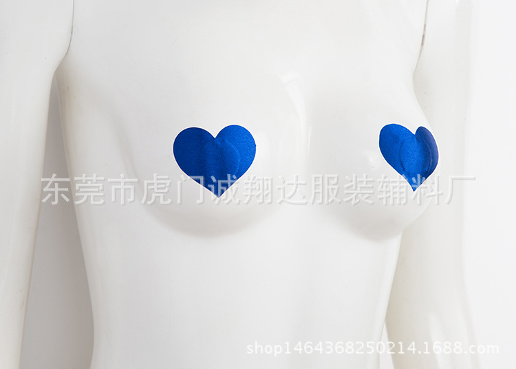 Heart-shaped satin nipple stickers sexy anti-bump lightweight breathable nipple stickers disposable nipple stickers manufacturers multi-color batch