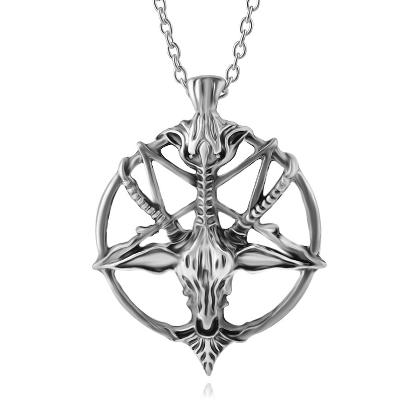 European and American jewelry vintage skull pan Shenyang head necklace round pendant pendant women's autumn and winter sweater chain