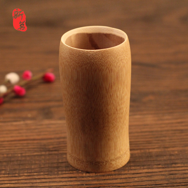 Bamboo Carbonized Beer Cup Grandma's Bamboo Cup Lacquer-Free Tea Tube Crafts Water Cup Tea Cup Bamboo Tube