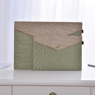 a4 magnetic buckle imitation linen felt file bag office meeting folder primary school stationery suit a5 data storage bag