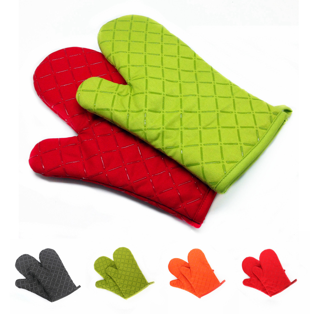 Dongqian silicone baking oven microwave oven gloves heat insulation thickened lengthened single price spot wholesale
