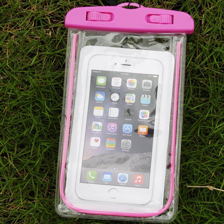 Luminous outdoor sports mobile phone bag sealed transparent beach swimming mobile phone waterproof case luminous mobile phone waterproof bag