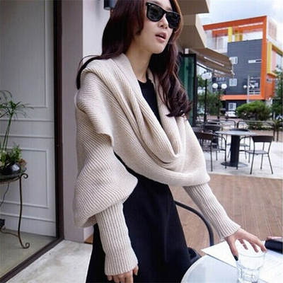 Cross-border for autumn and winter explosions Korean version of wool scarf men and women extended scarf shawl with sleeves knitted scarf