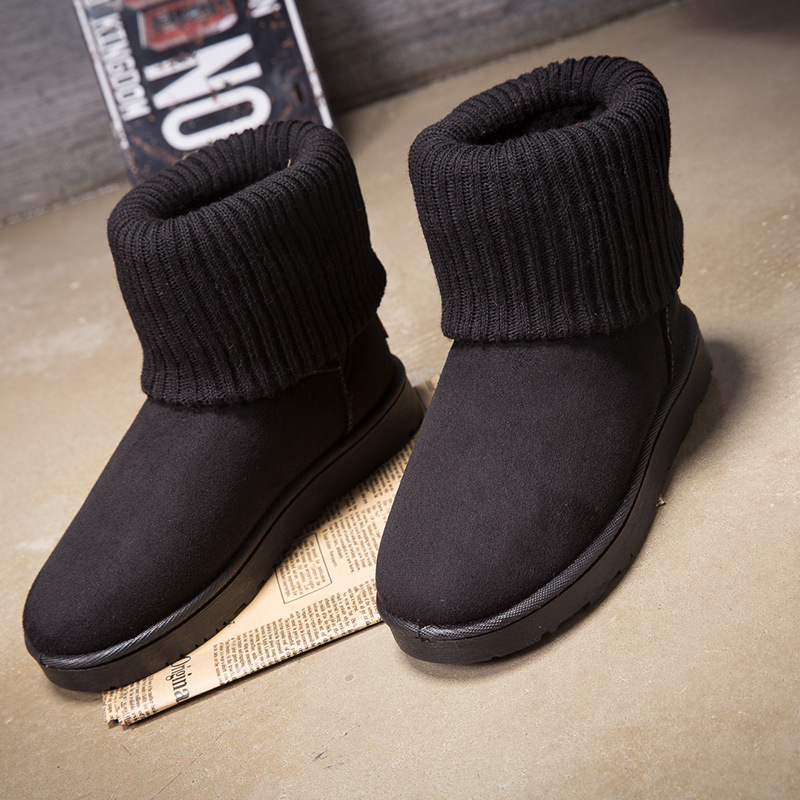 Foreign trade Korean fashion knitted wool turn-up cotton boots cotton shoes fashion snow boots cotton shoes manufacturers wholesale supply