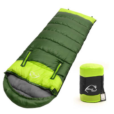 Outdoor spring and autumn thickened warm indoor lunch break camping double couple stretch out splicing travel dirty cotton sleeping bag