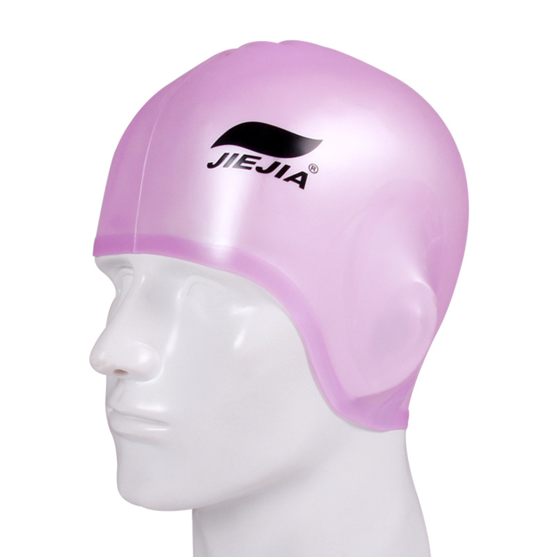 Wholesale Jiejia Genuine Silicone Swimming Cap Silicone Ear Protection Swimming Hat Waterproof Large Ear Protection Silicone Cap