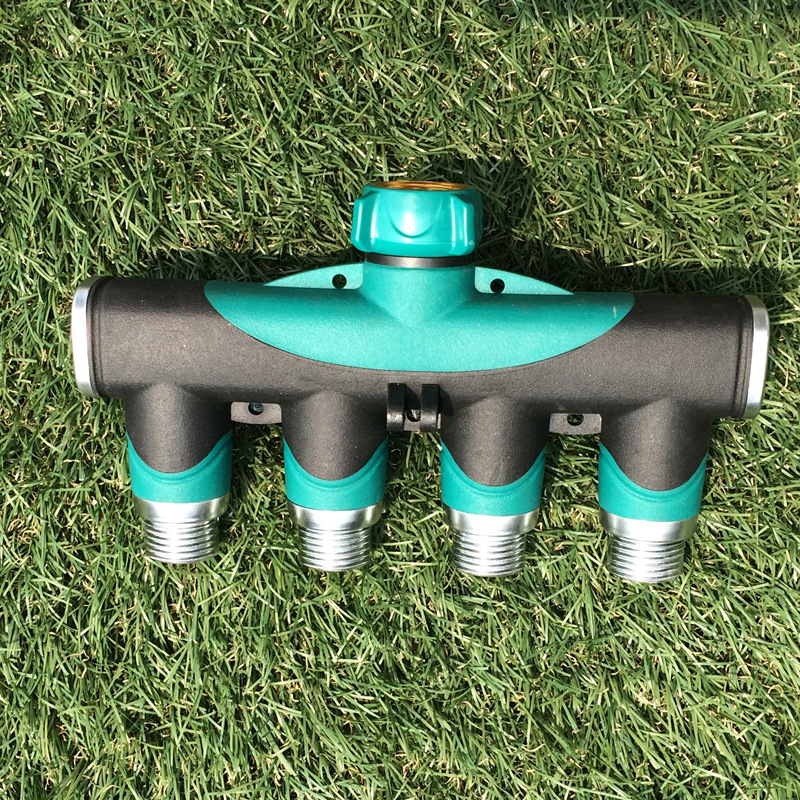 3/4 "four-way valve pipe joint one out four garden plastic zinc alloy hose metal garden dispenser