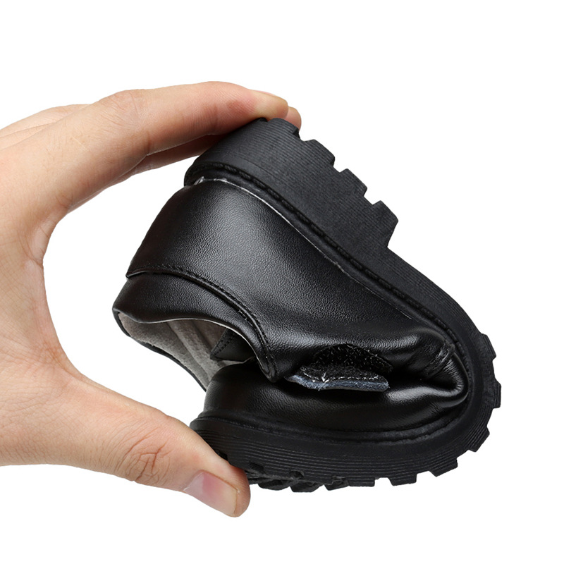 Children's Leather Shoes School Shoes Real Cowhide Two-layer Leather Black Shoes for Boys and Boys for Primary and Secondary School Students
