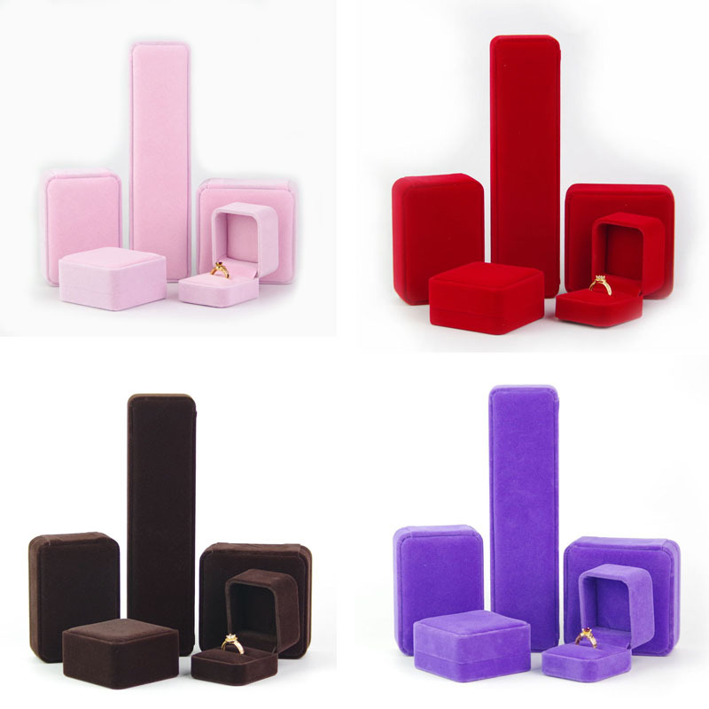 Wholesale flannel jewelry box packaging box jewelry pendant pendant jewelry box bracelet necklace box wholesale
