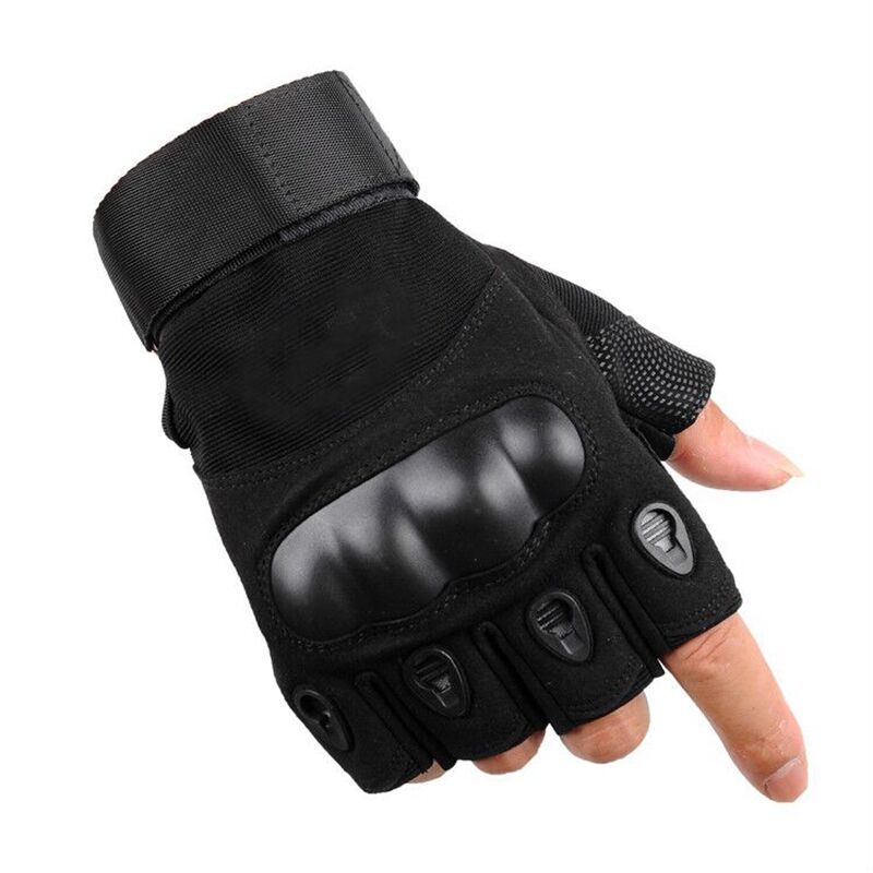 Military Fan Tactical Men's Half-Finger Gloves Outdoor Mountaineering Protection Wear-resistant Non-slip Fitness Cycling Training Finger-exposed Sports
