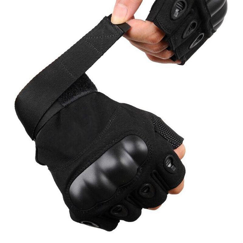 Military Fan Tactical Men's Half-Finger Gloves Outdoor Mountaineering Protection Wear-resistant Non-slip Fitness Cycling Training Finger-exposed Sports