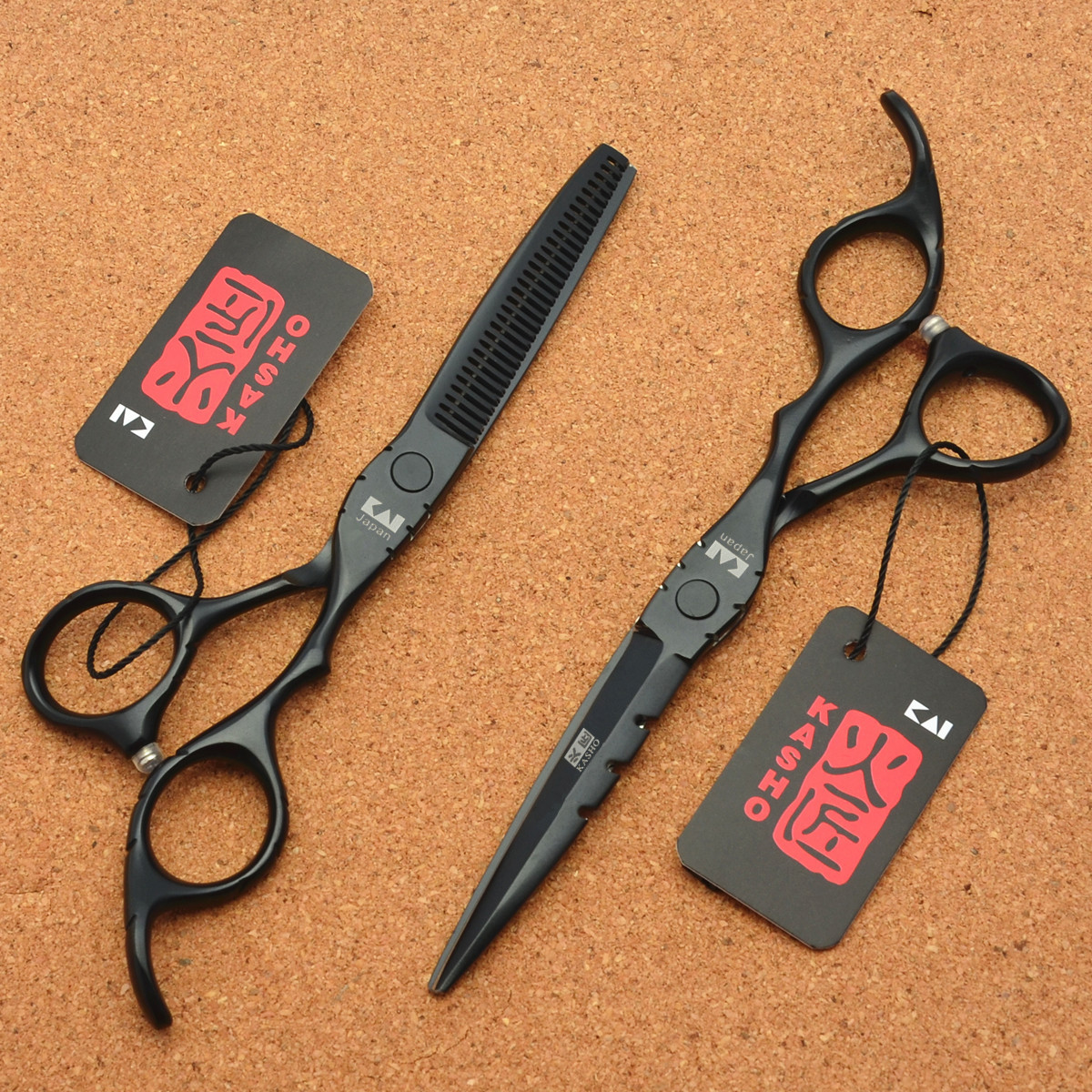 Black screw fire craftsman paint 5.0 6.0 inch hairdressing scissors flat hair clipper thinning shear hairdressing scissors fringe scissors