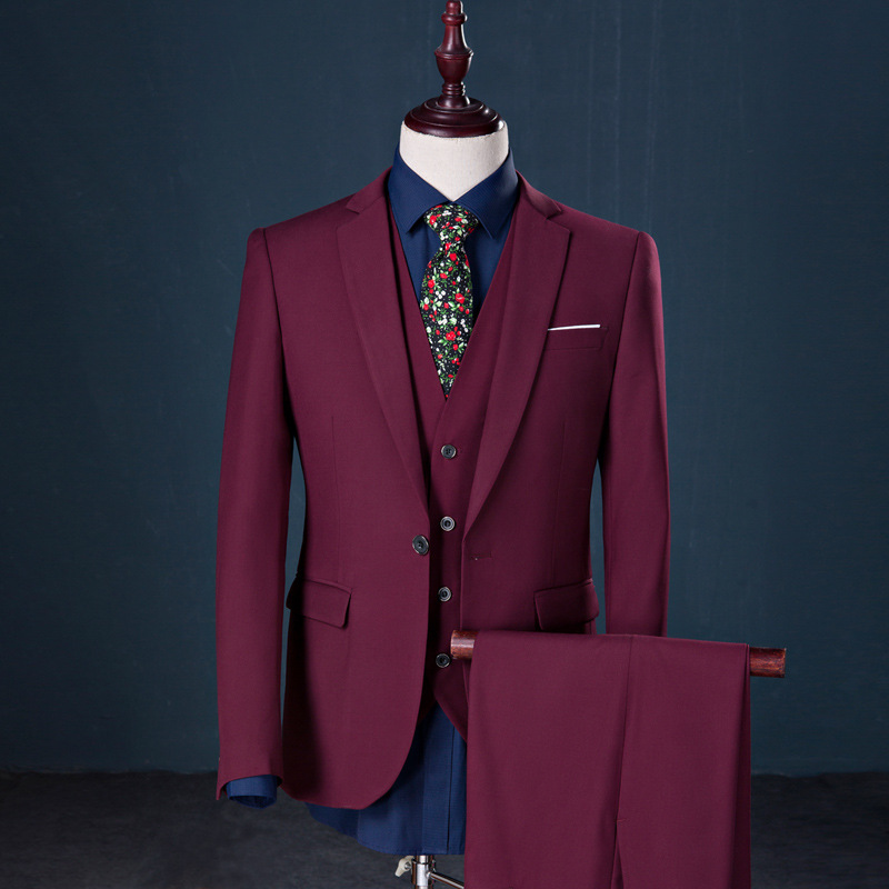Amazon Cross-border Explosions Men's Korean-style Slim-fit Suit Men's Large Size Business Casual Groom Dress Suit