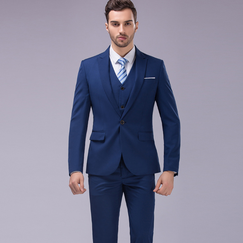 Amazon Cross-border Explosions Men's Korean-style Slim-fit Suit Men's Large Size Business Casual Groom Dress Suit