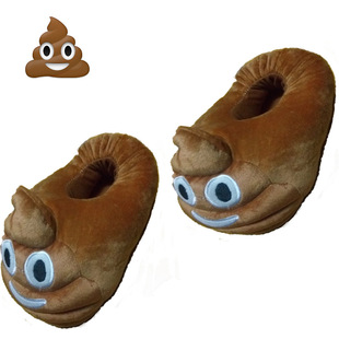 New Poop all-inclusive shoes QQ expression cotton slippers smiley face poop super soft emoji all-inclusive home slippers wholesale