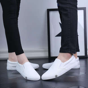 Three-time vulcanized rubber shoes for lovers small white shoes one-step canvas shoes for men and women nurses labor protection shoes old Beijing men's shoes