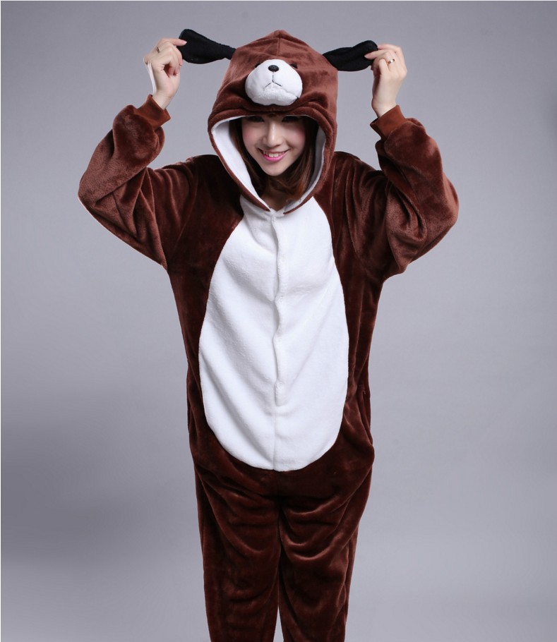 Autumn and Winter Zodiac Chicken Dog Tiger Sheep Rabbit Cartoon Animal Siamese Pajamas Flannel Men's and Women's Couple Home Clothes