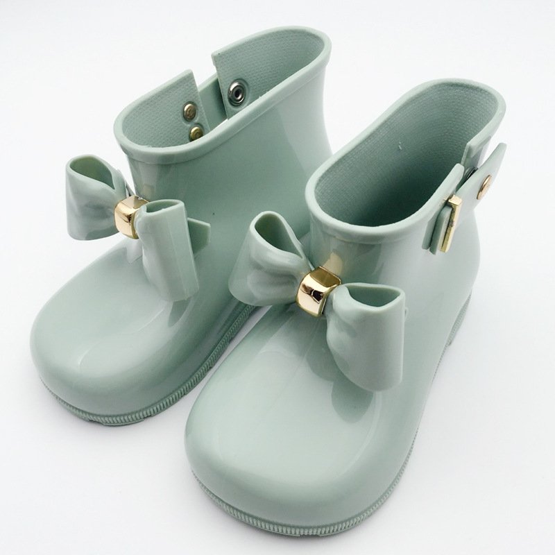 Korean Style New Soft Bottom Baby Children's Bow Rain Boots Girls Jelly Low Boots Cute Princess Shoes Short Boots
