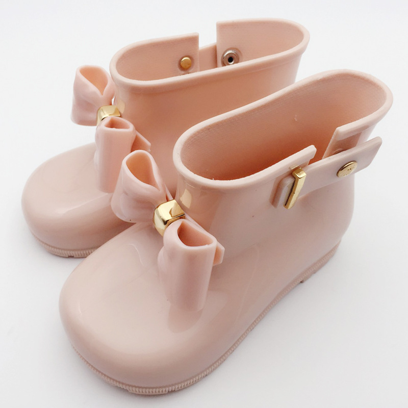 Korean Style New Soft Bottom Baby Children's Bow Rain Boots Girls Jelly Low Boots Cute Princess Shoes Short Boots