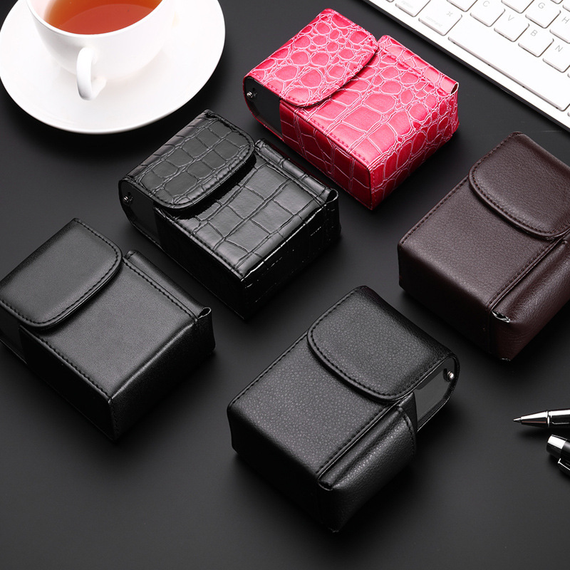 Wholesale crocodile leather with lighter cigarette bag creative increase business card case a box of cigarette packaging cigarette case