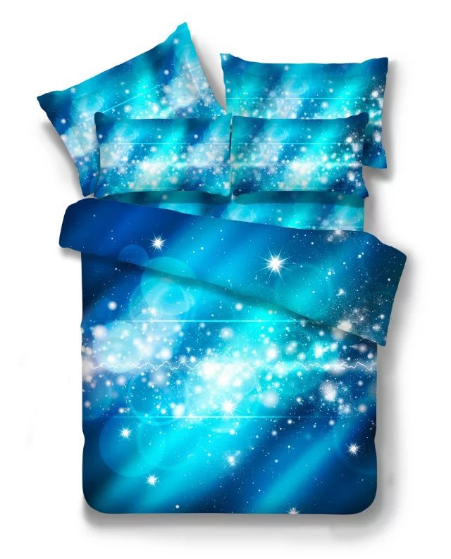 AliExpress Amazon ebay colorful home textile Nebula Starry Sky four-piece quilt cover bedding cross-border 3d foreign trade