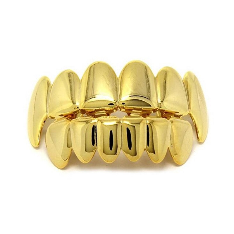 欧米の爆発物hiphopヒップホップの金の歯のカバーteethgrillzの本物の金の電気めっきの歯のカバーのアクセサリーのメーカーは直接販売します。|undefined