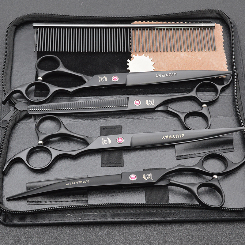 New 7.0 inch set pie color pet beauty scissors set color stainless steel wool pet scissors set