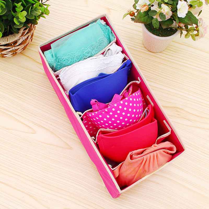 Rice white gray underwear storage box four-piece socks storage box fabric home bra finishing box finishing