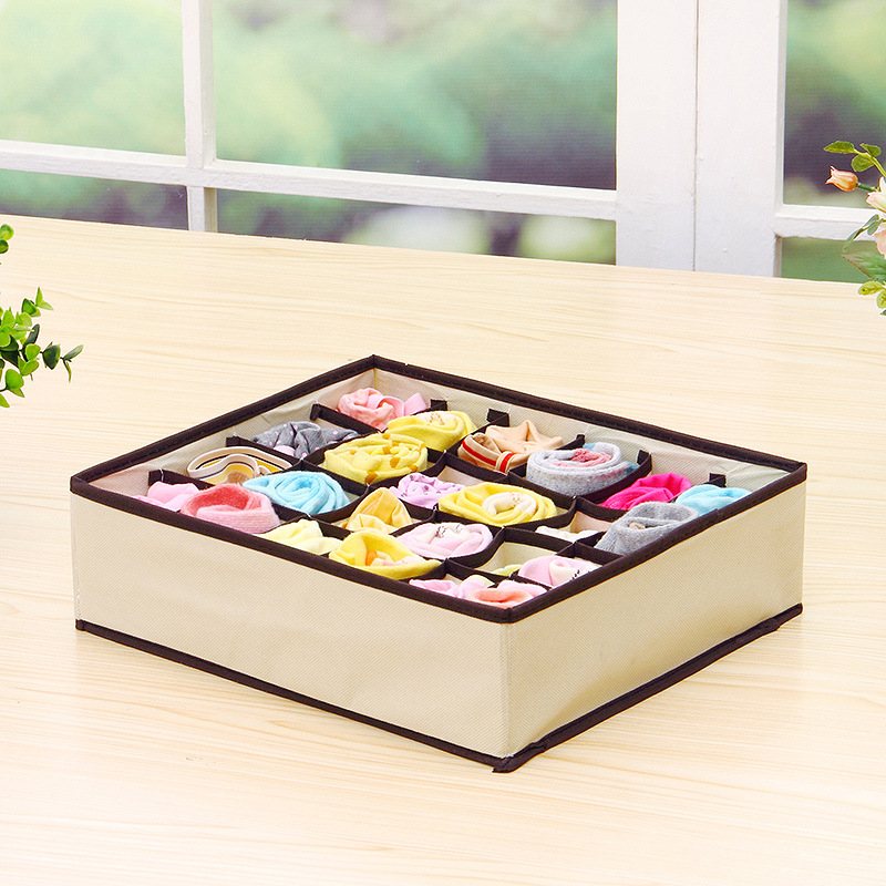 Rice white gray underwear storage box four-piece socks storage box fabric home bra finishing box finishing