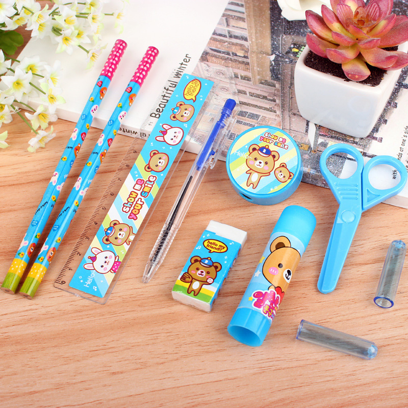 South Korea stationery suit elementary school student reward small gift box cartoon children kindergarten prize school supplies