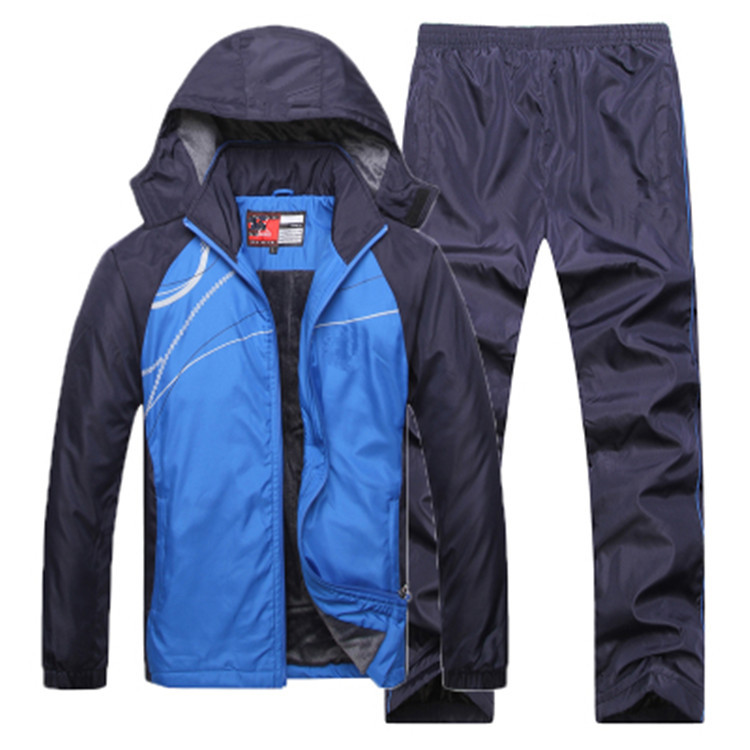 Middle-aged and elderly men's sports suit autumn and winter outdoor sportswear thickened plus size casual sportswear cotton-padded clothes suit
