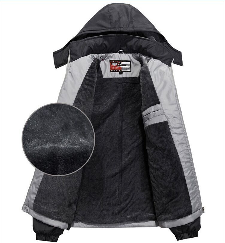 Middle-aged and elderly men's sports suit autumn and winter outdoor sportswear thickened plus size casual sportswear cotton-padded clothes suit