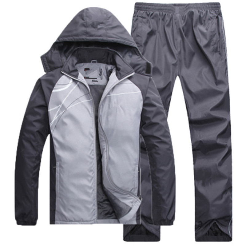 Middle-aged and elderly men's sports suit autumn and winter outdoor sportswear thickened plus size casual sportswear cotton-padded clothes suit
