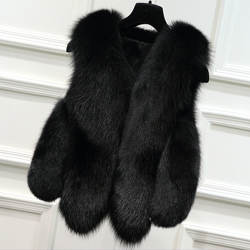 Haining imitation fur factory wholesale vest imitation fox fur vest new short coat ladies slim fit