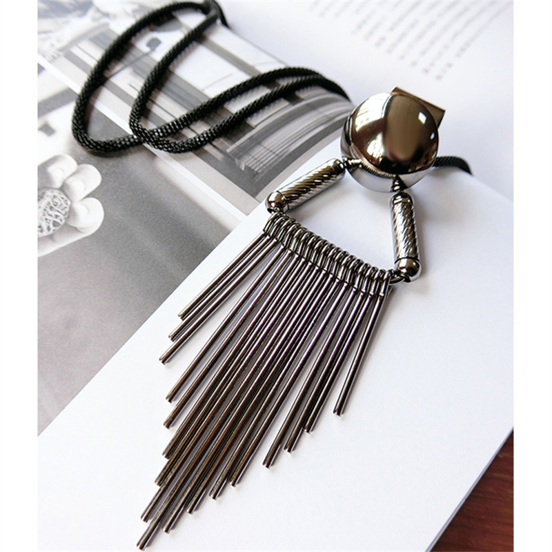 Korean fashion tassel sweater chain long autumn and winter all-match sweater accessories pendant temperament heavy metal jewelry