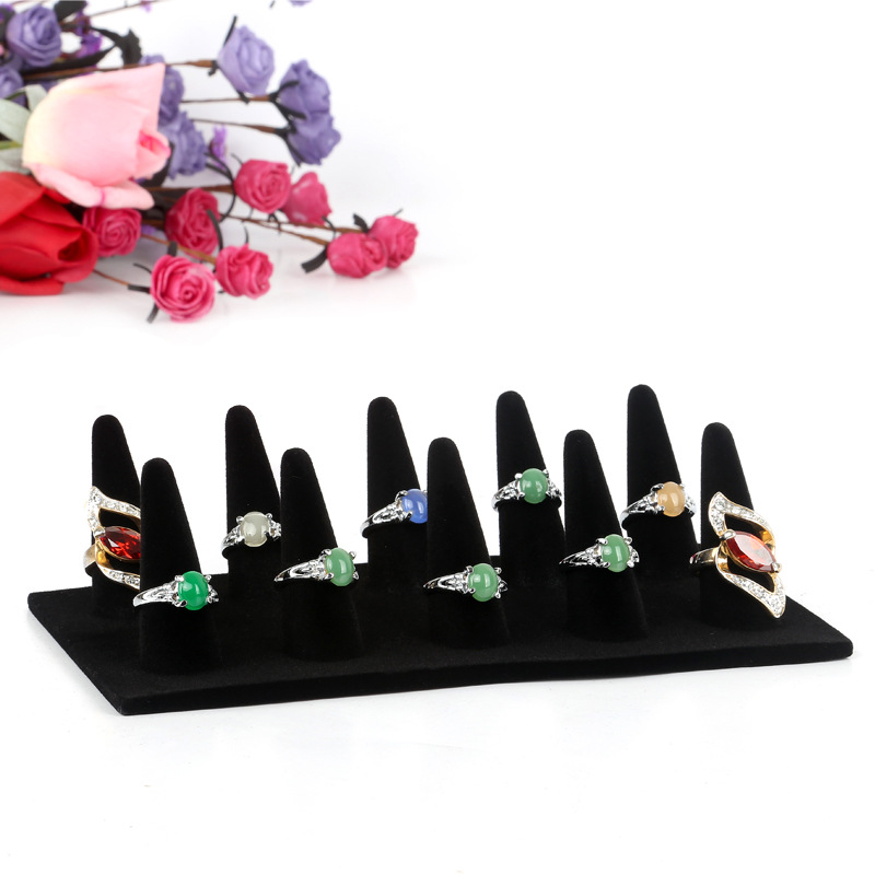 Resin Flocking Pointed Finger Ring Stand Jewelry Rack Jewelry Display Stand Diamond Ring Jewelry Jewelry Props Promotion