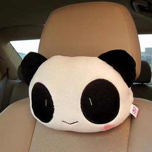 Wholesale cute panda cartoon pillow car headrest new car head cushion super cute interior accessories accessories