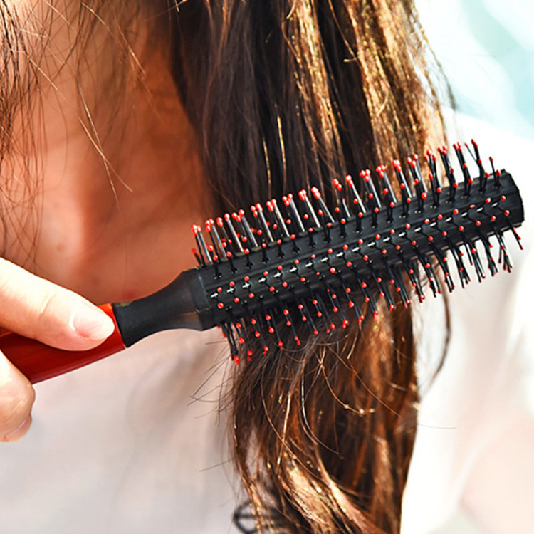 ラウンドローラーコームヘアカーリング矯正ブロードライコーム梨の花ヘッド美容理髪用品|undefined