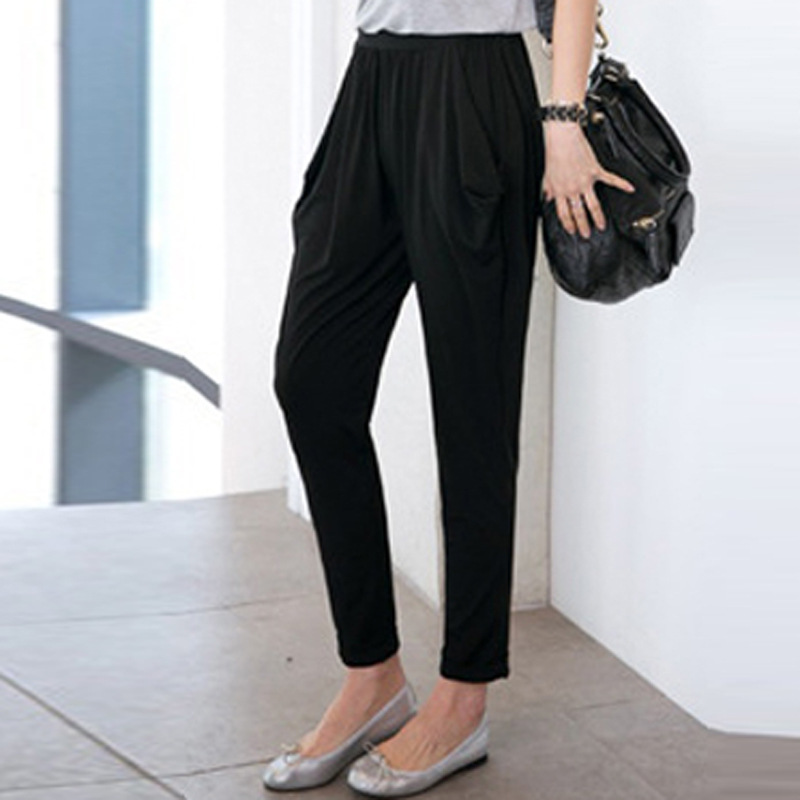 Large size milk silk fat mm Harlan pants women's summer loose casual pants 200kg fat sister thin slim women