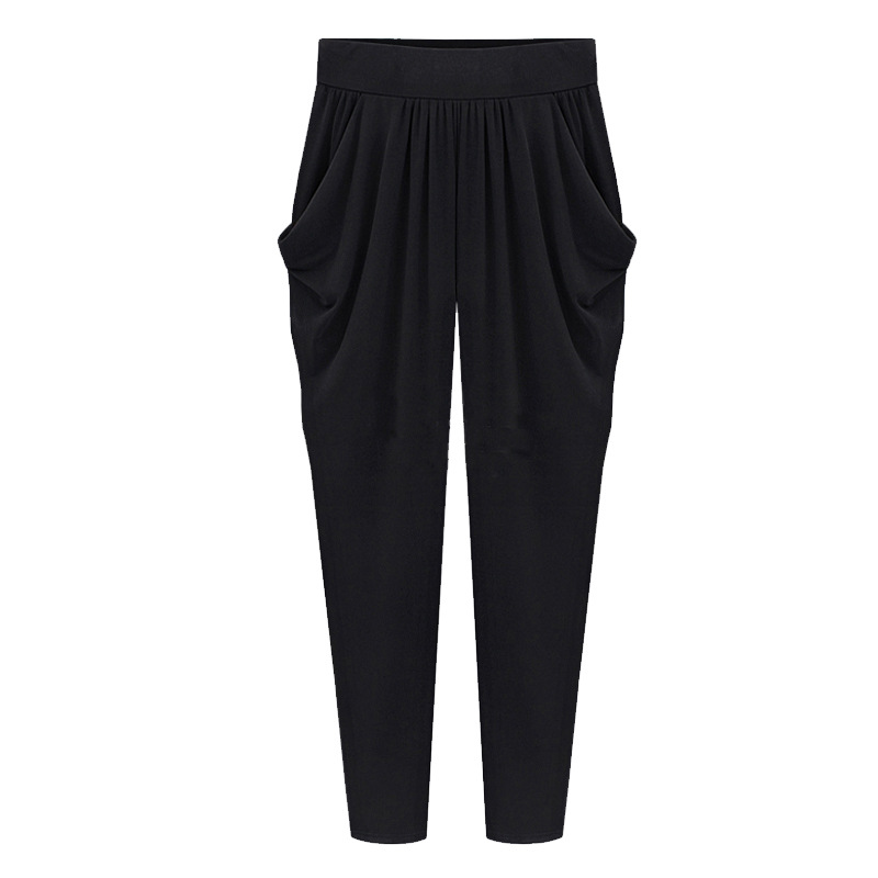 Large size milk silk fat mm Harlan pants women's summer loose casual pants 200kg fat sister thin slim women