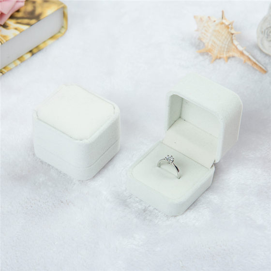 Flannel ring box jewelry box badge box pink Gray jewelry box jewelry ring box wholesale
