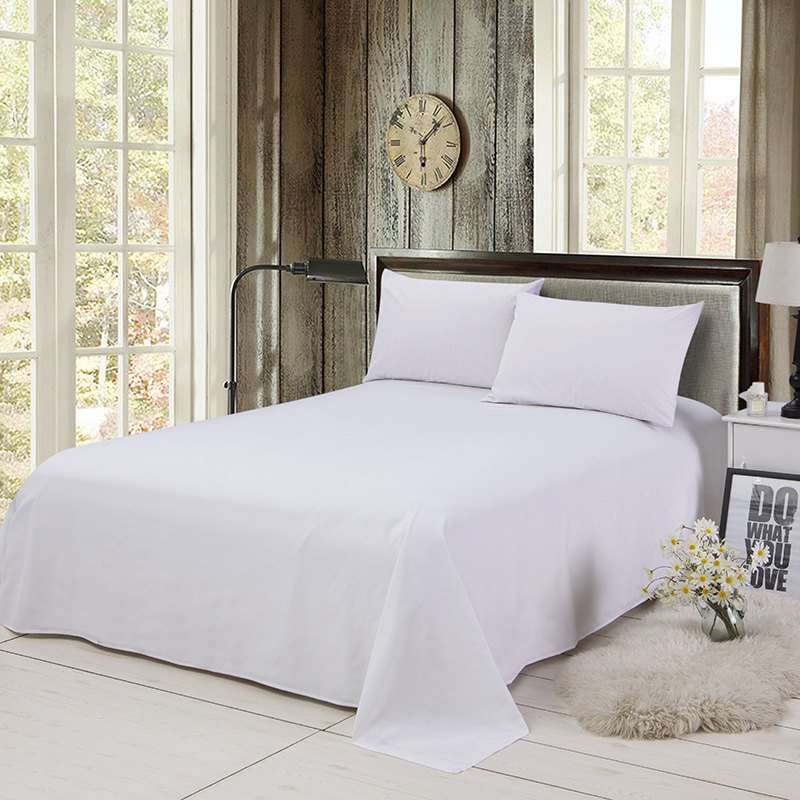 Solid color polyester cotton single sheet bed hat single student dormitory single quilt bedspread three-piece set wholesale