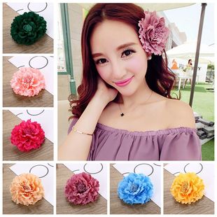 Explosive Chinese style peony flower head flower Chinese clothing side clip dance accessories Bohemian holiday simulation flower hair accessories